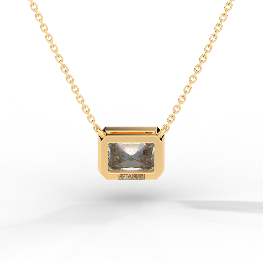 Radiant Cut Diamond Solitaire Pendant Necklace