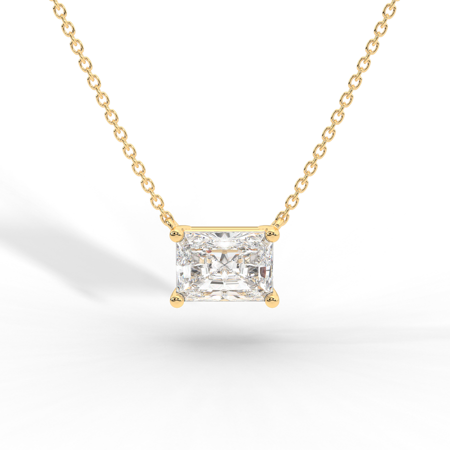 Radiant Cut Diamond Solitaire Pendant Necklace