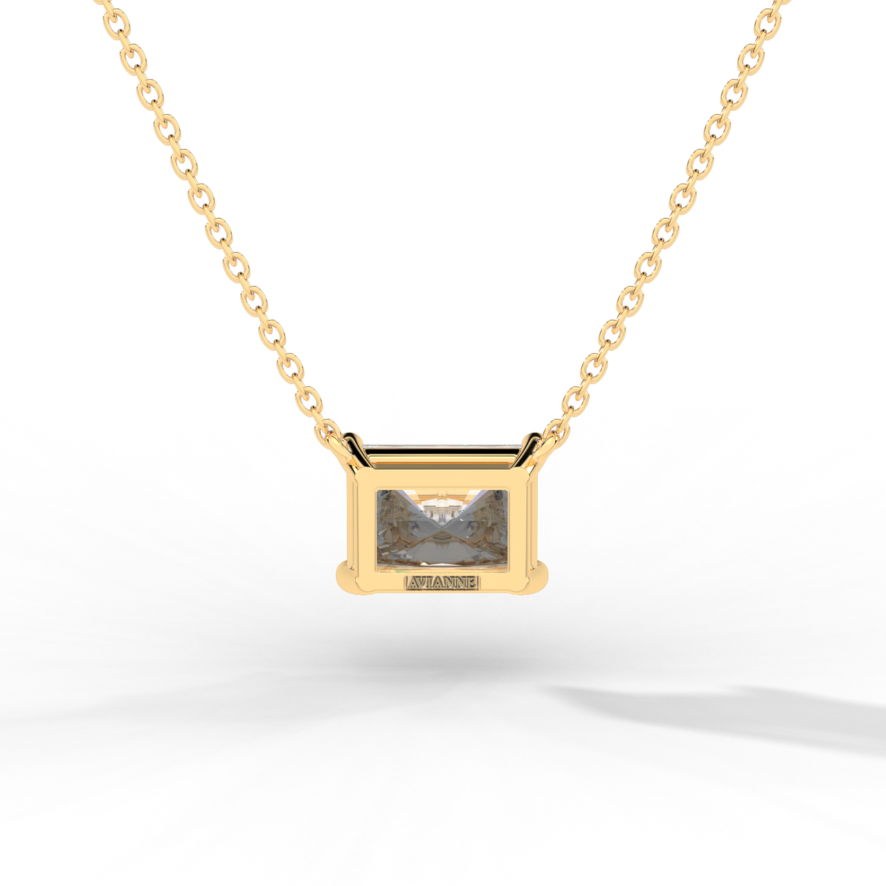 Radiant Cut Diamond Solitaire Pendant Necklace