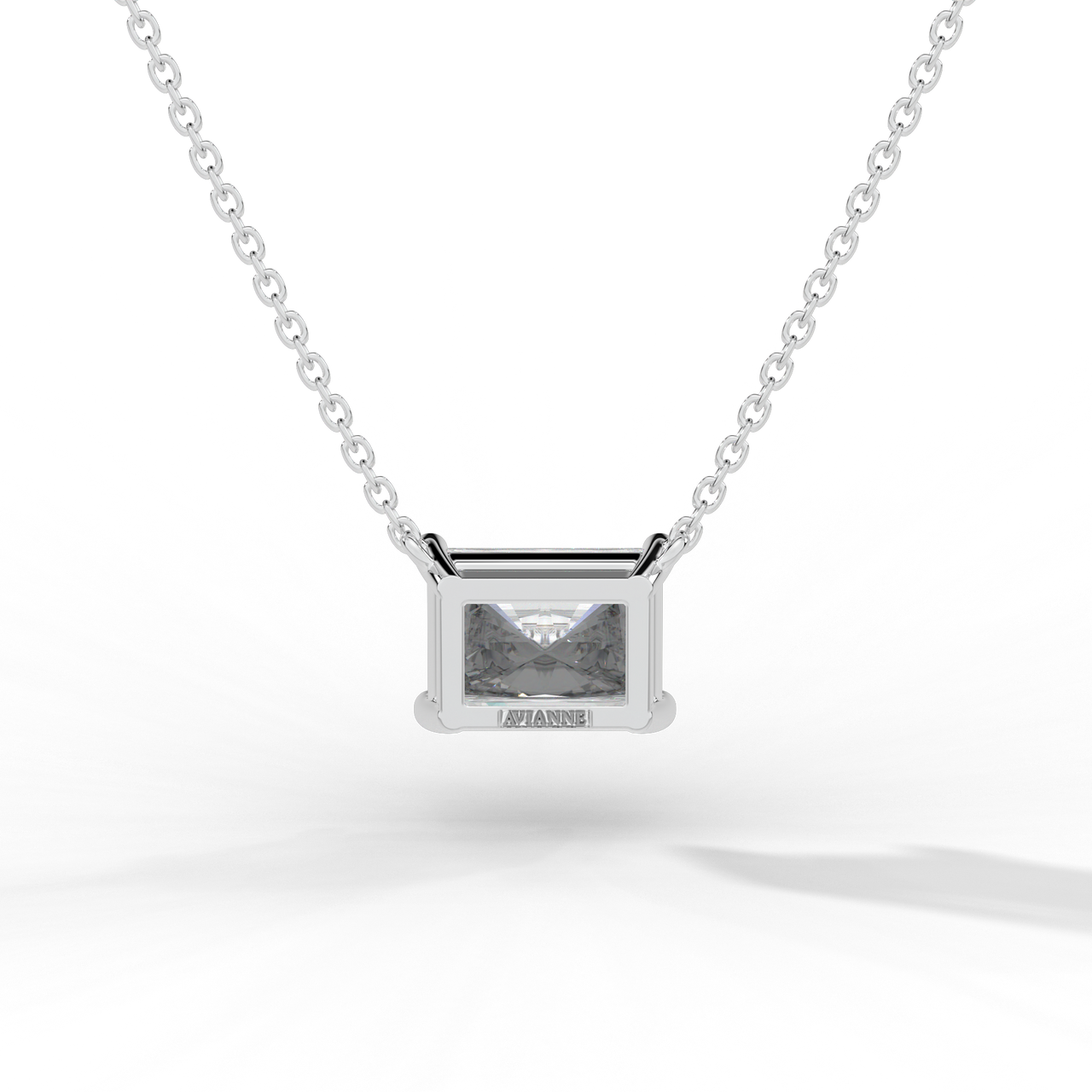 Radiant Cut Diamond Solitaire Pendant Necklace