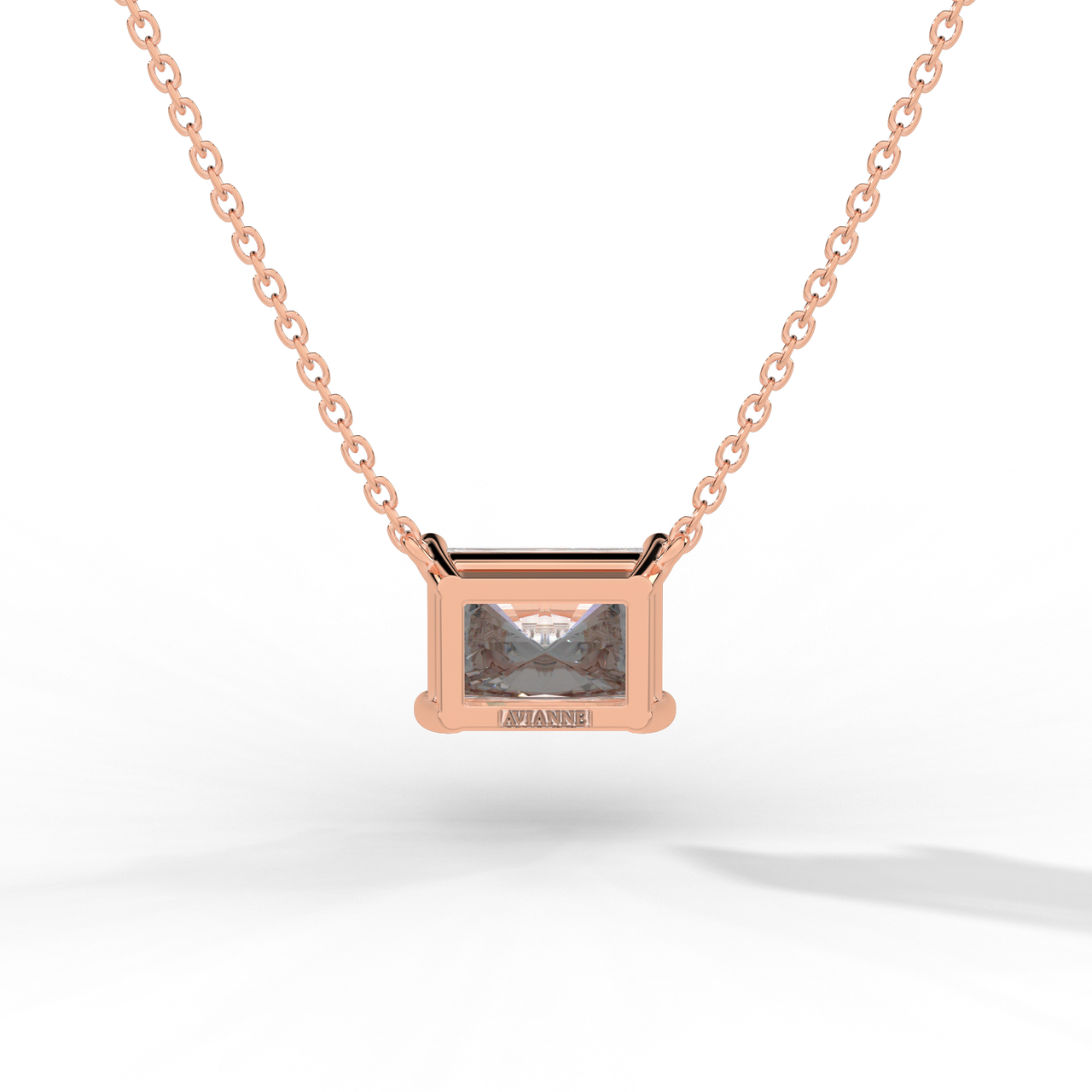 Radiant Cut Diamond Solitaire Pendant Necklace