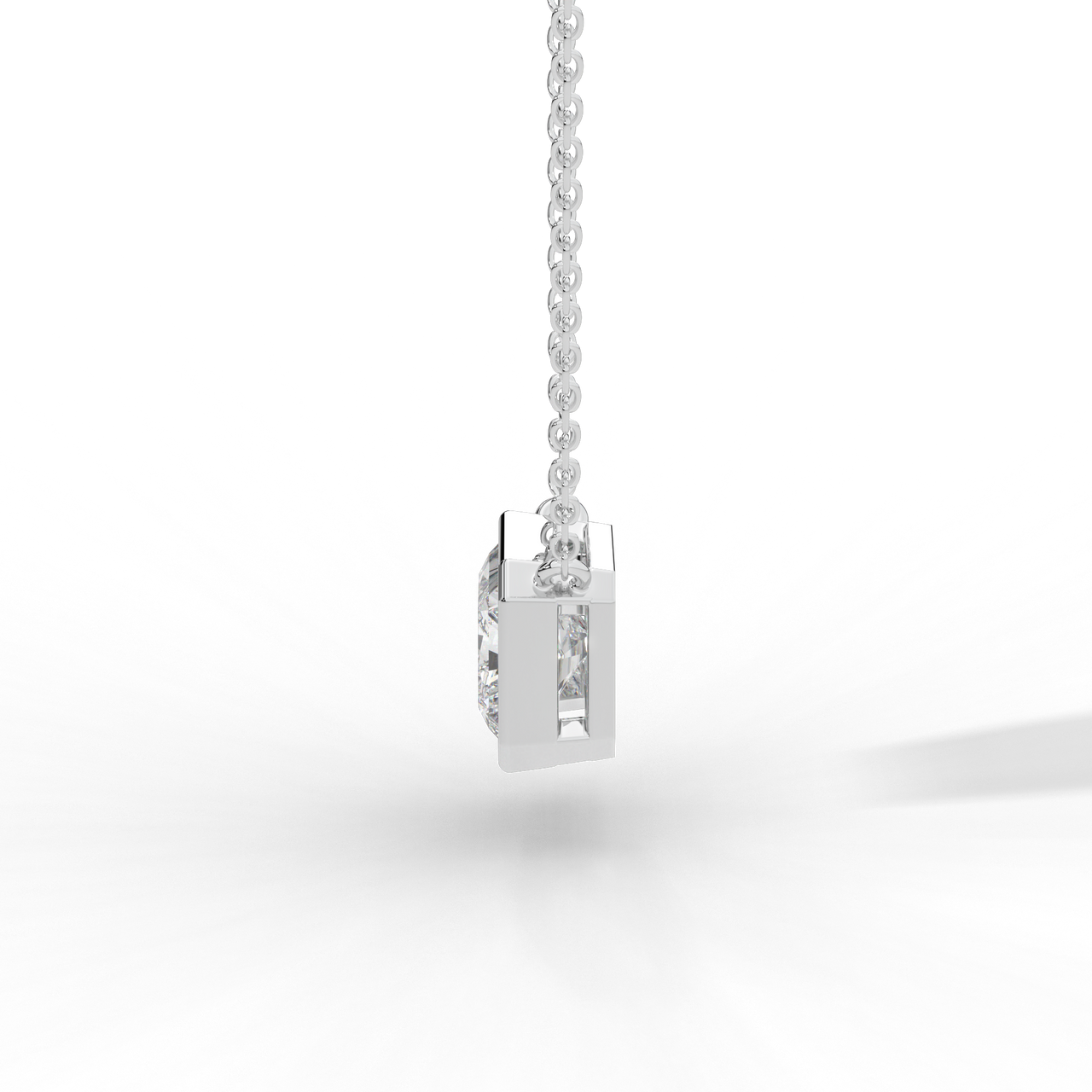 Radiant Cut Diamond Solitaire Pendant Necklace