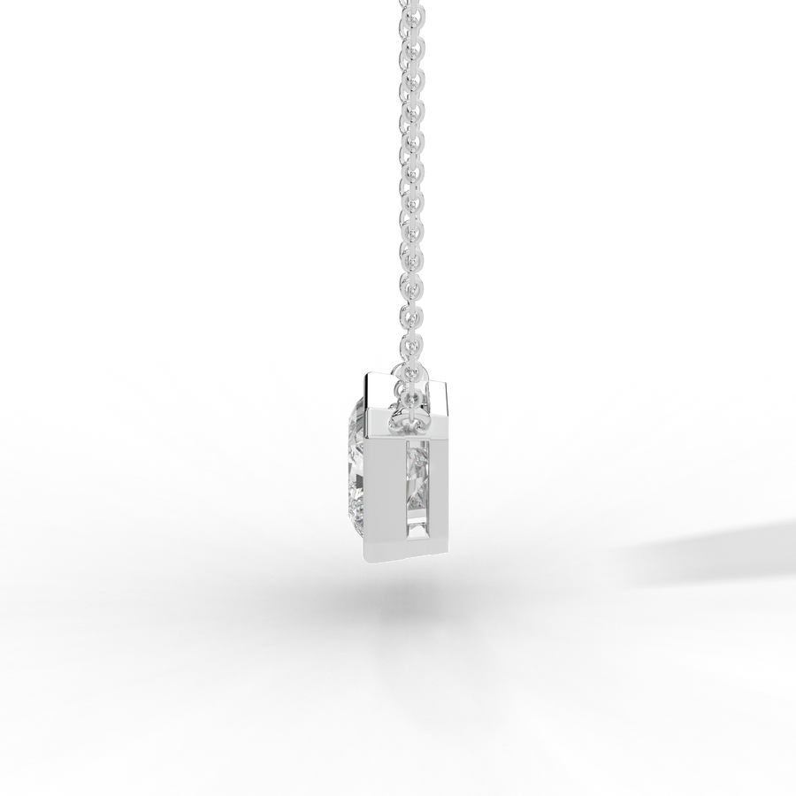 Radiant Cut Diamond Solitaire Pendant Necklace