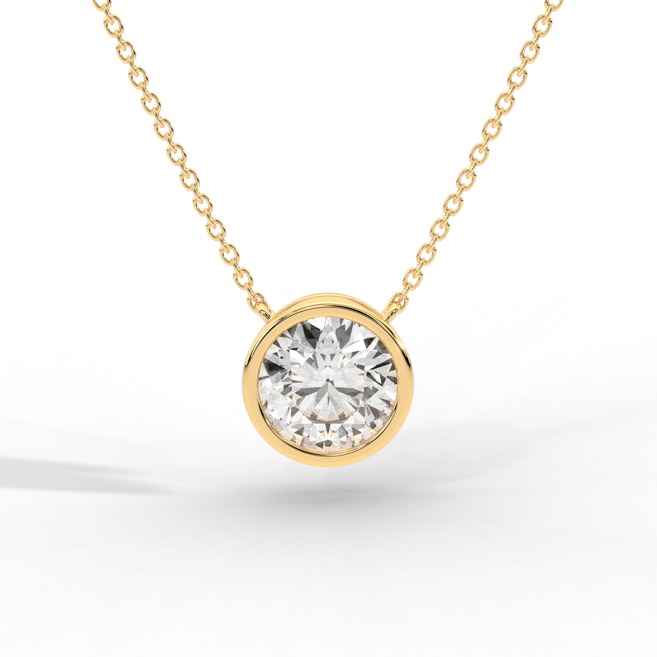 Round Brilliant Diamond Solitaire Pendant Necklace