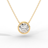 Thumbnail for Round Brilliant Diamond Solitaire Pendant Necklace
