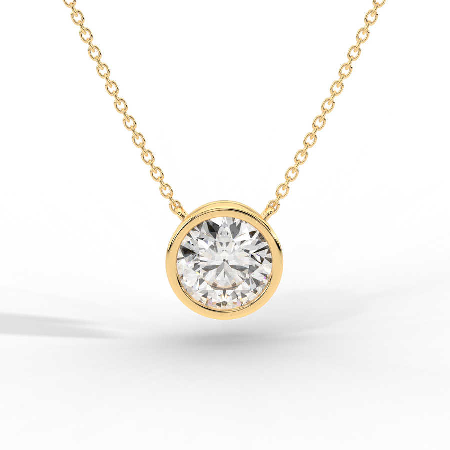 Round Brilliant Diamond Solitaire Pendant Necklace