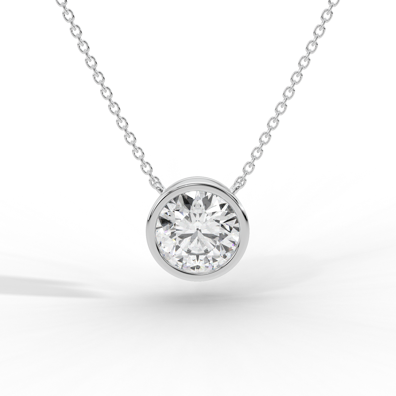 Round Brilliant Diamond Solitaire Pendant Necklace