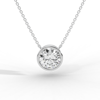 Thumbnail for Round Brilliant Diamond Solitaire Pendant Necklace