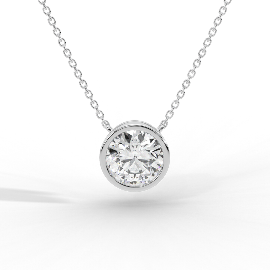 Round Brilliant Diamond Solitaire Pendant Necklace