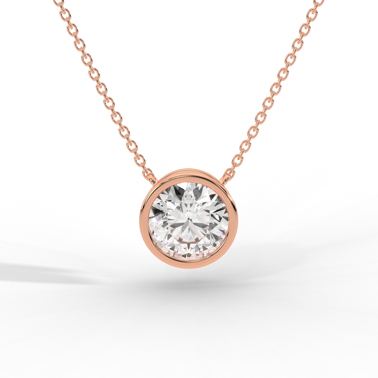 Round Brilliant Diamond Solitaire Pendant Necklace