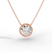 Thumbnail for Round Brilliant Diamond Solitaire Pendant Necklace