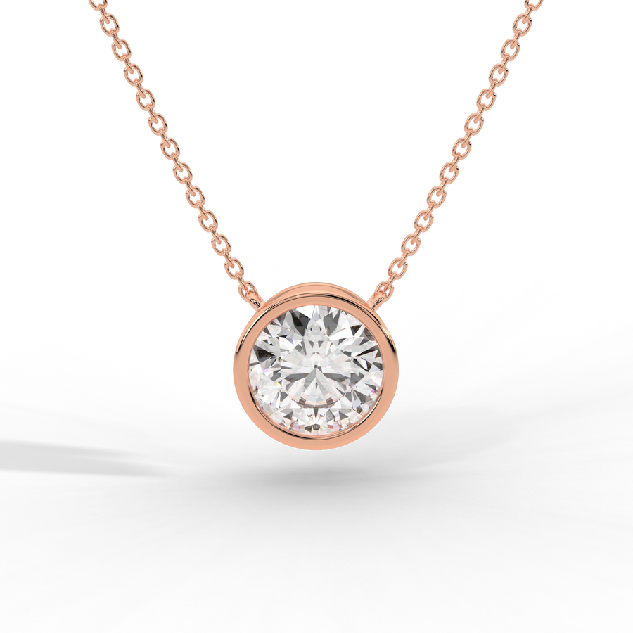 Round Brilliant Diamond Solitaire Pendant Necklace