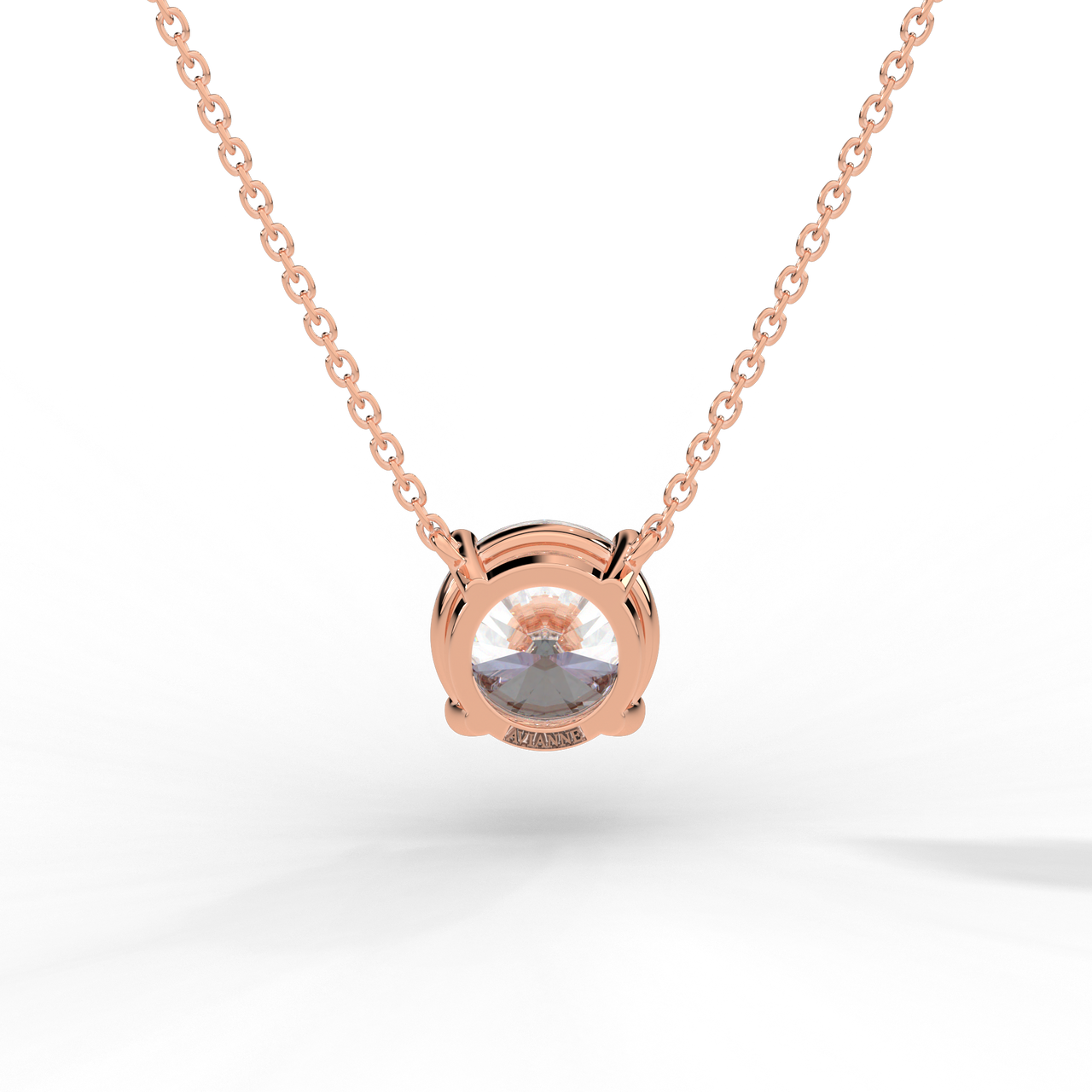 Round Brilliant Diamond Solitaire Pendant Necklace