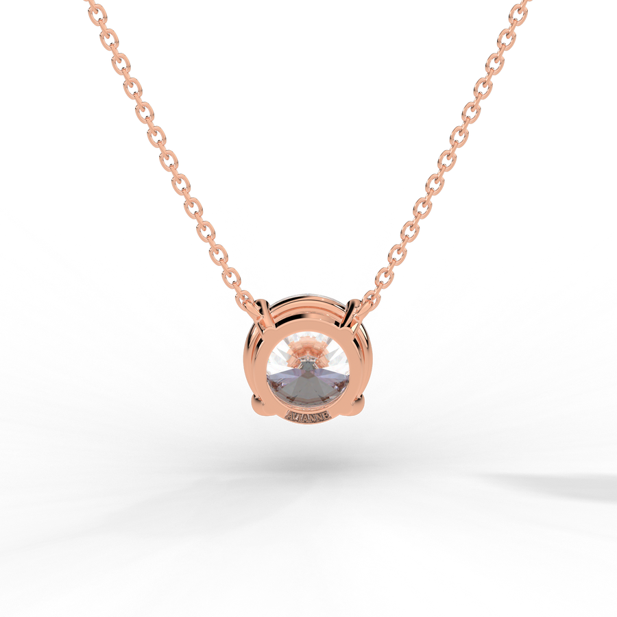 Round Brilliant Diamond Solitaire Pendant Necklace