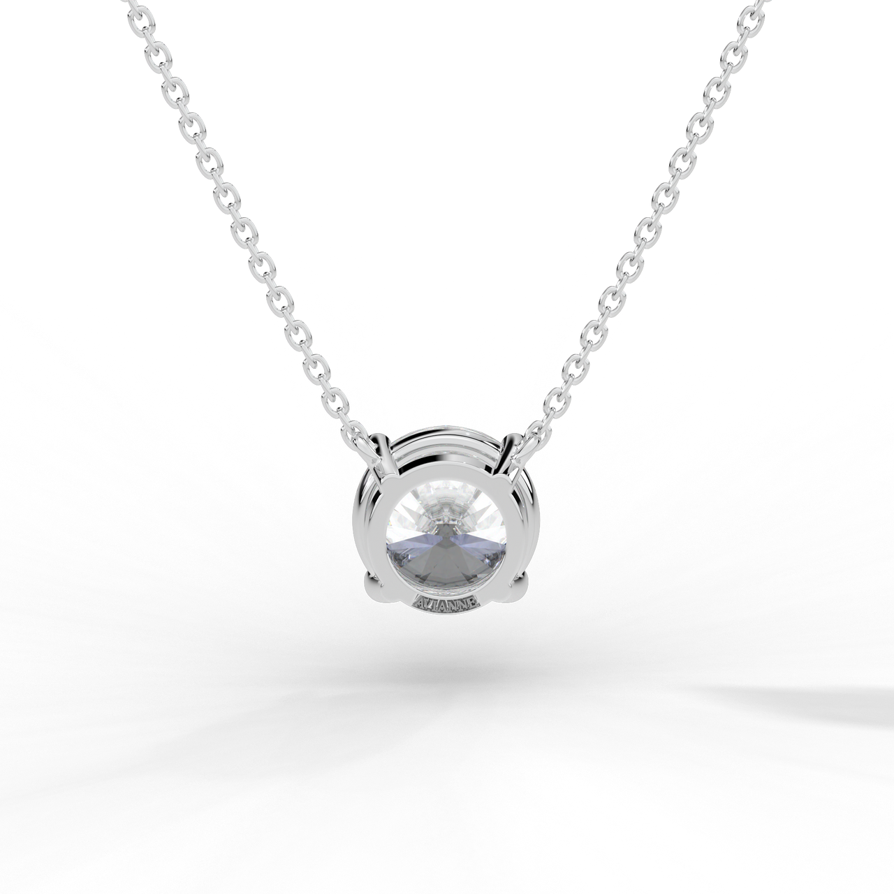 Round Brilliant Diamond Solitaire Pendant Necklace