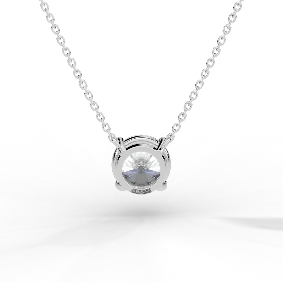 Round Brilliant Diamond Solitaire Pendant Necklace