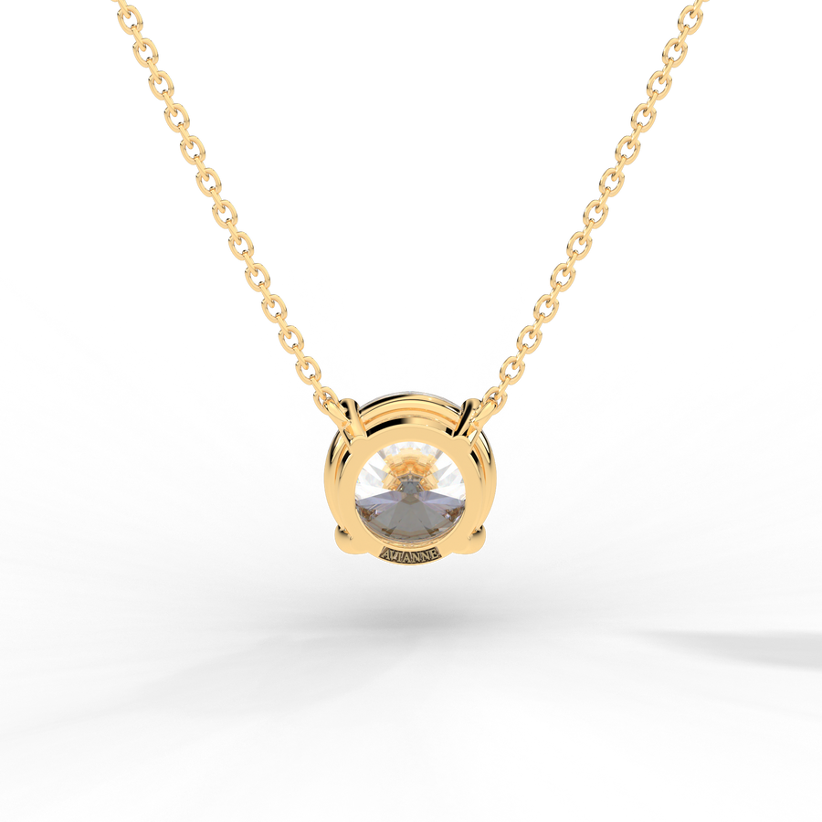 Round Brilliant Diamond Solitaire Pendant Necklace