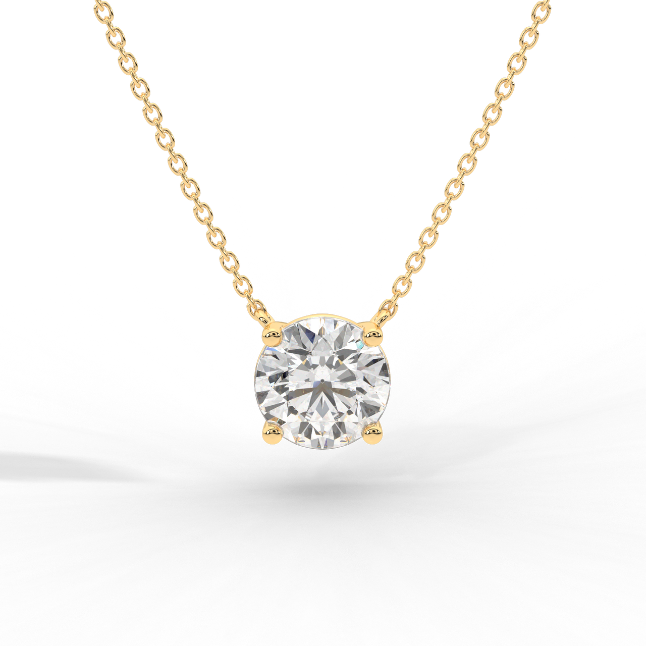 Round Brilliant Diamond Solitaire Pendant Necklace