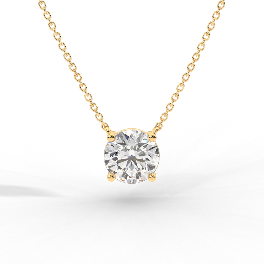 Round Brilliant Diamond Solitaire Pendant Necklace