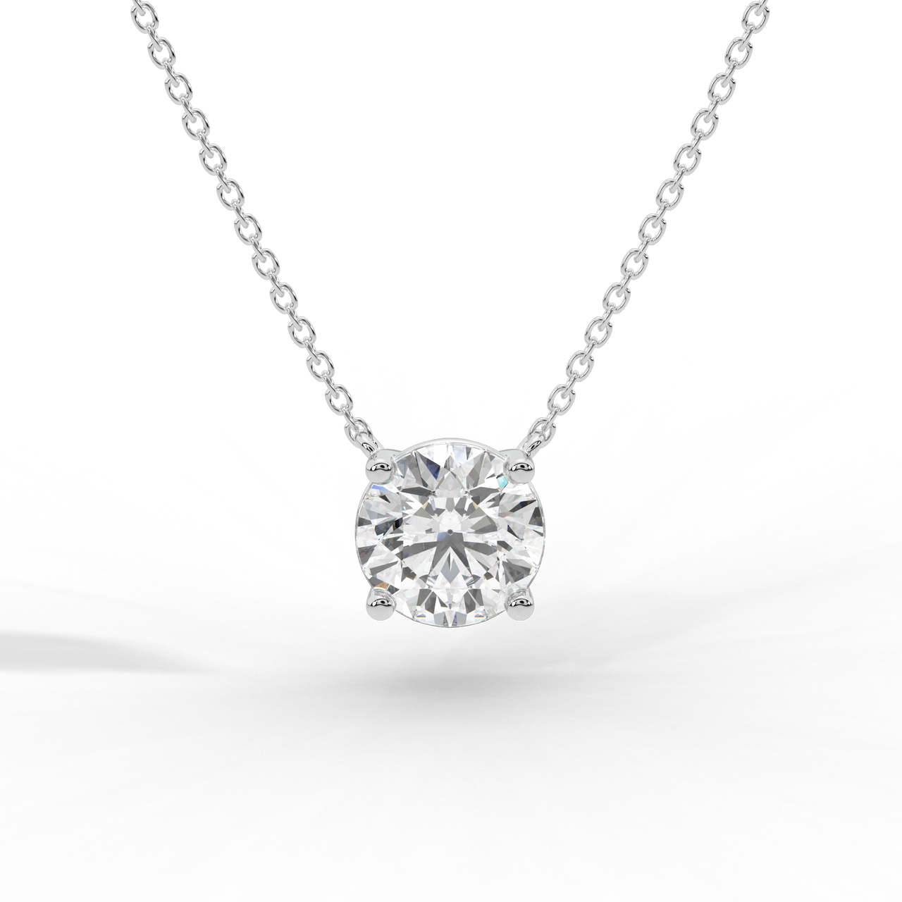 Round Brilliant Diamond Solitaire Pendant Necklace