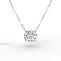 Thumbnail for Round Brilliant Diamond Solitaire Pendant Necklace
