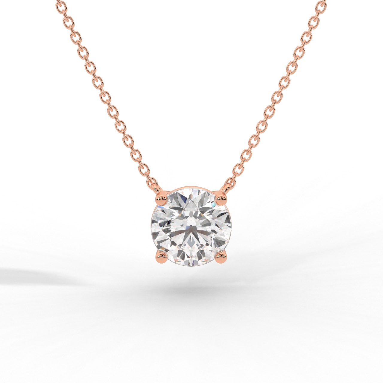 Round Brilliant Diamond Solitaire Pendant Necklace