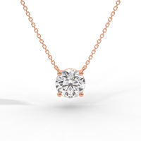 Thumbnail for Round Brilliant Diamond Solitaire Pendant Necklace