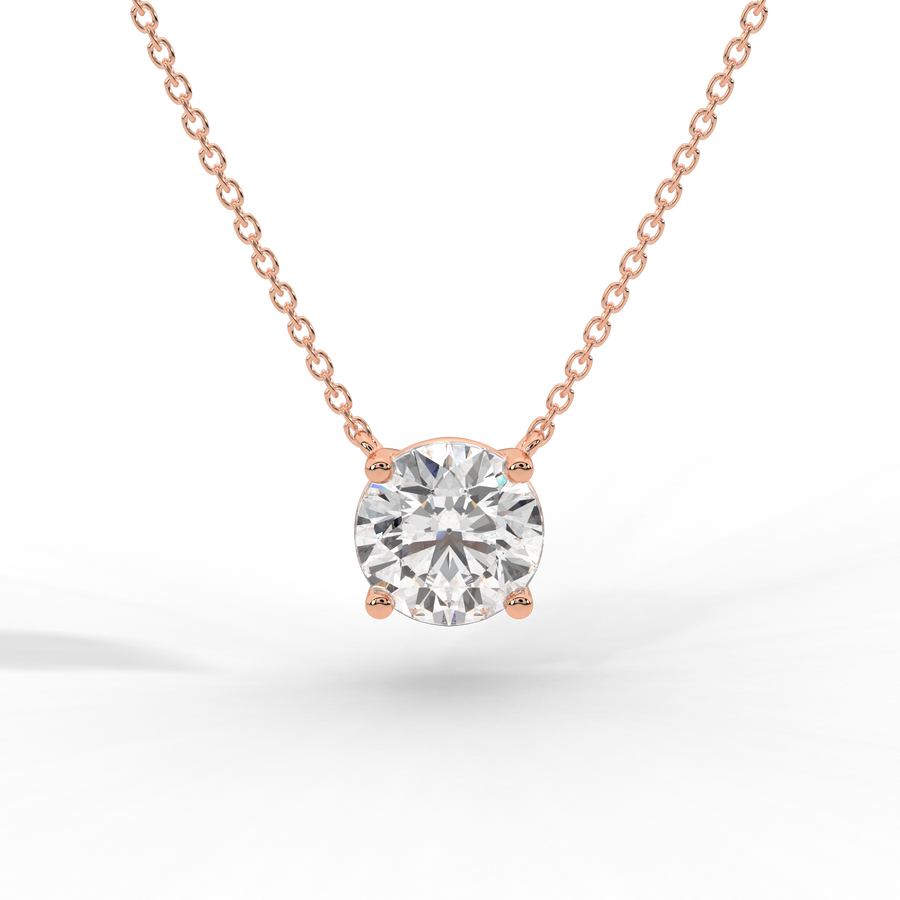 Round Brilliant Diamond Solitaire Pendant Necklace