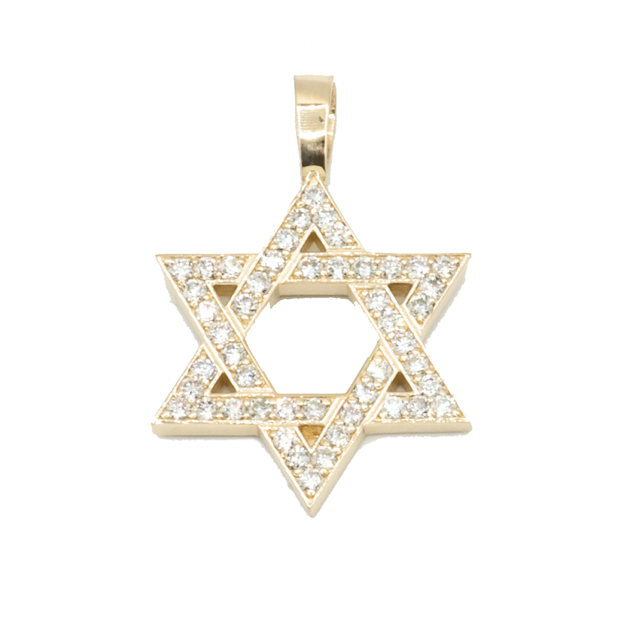 Rose 14kt Star of David Pendant  1.3 CtW LAB/CVD