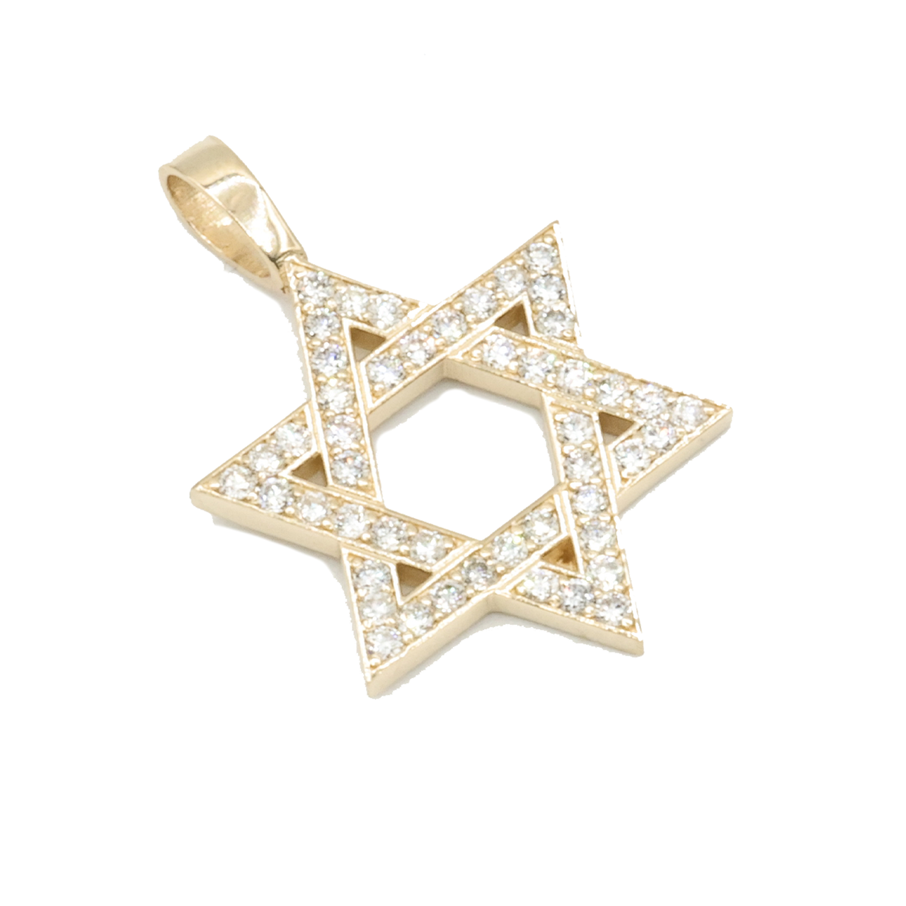 Rose 14kt Star of David Pendant  1.3 CtW LAB/CVD