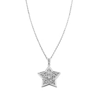 Thumbnail for White Diamond Baguette Star Pendant 1.59 ctw