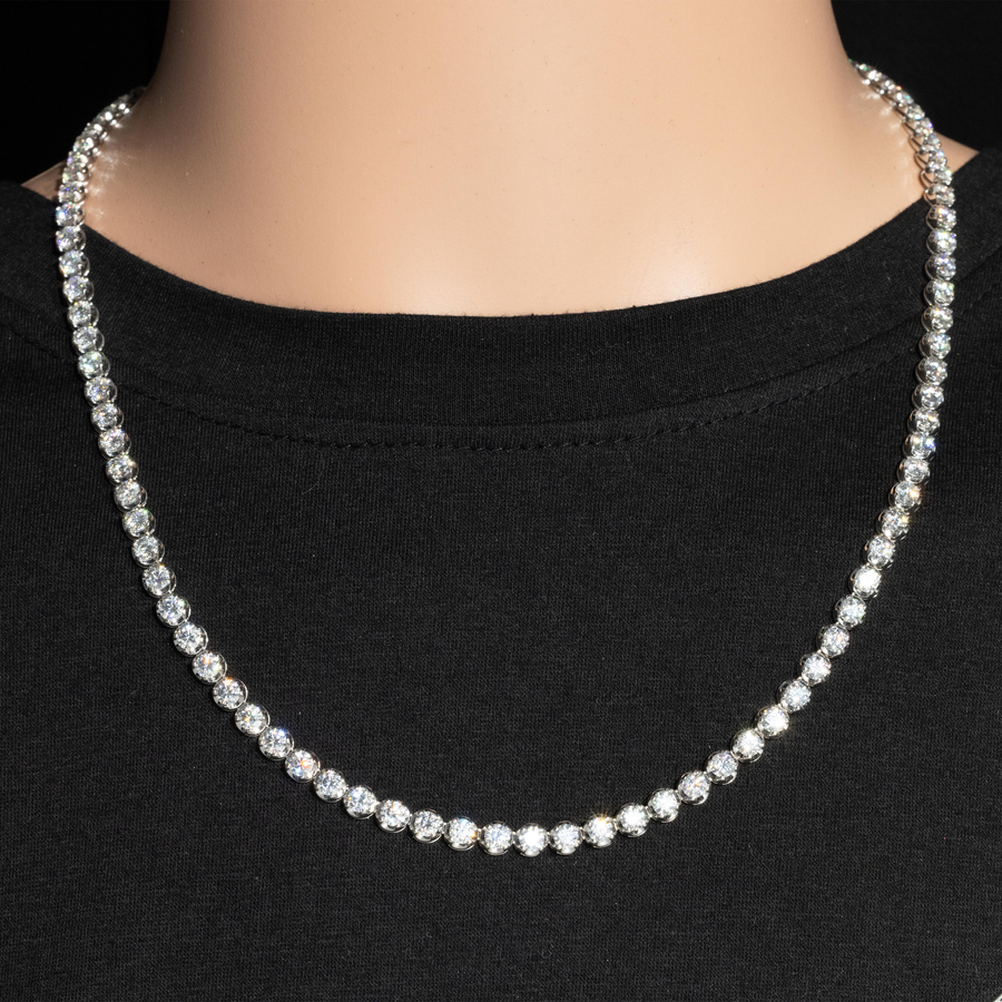 14K Gold Lab Diamond Butter Cup Tennis Bracelet 5.5MM