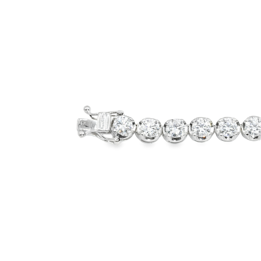 14K Gold Lab Diamond Butter Cup Tennis Bracelet 5.5MM