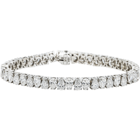 Thumbnail for 14k White Gold Lab Pear Shape Tennis Bracelet 16.80 ctw