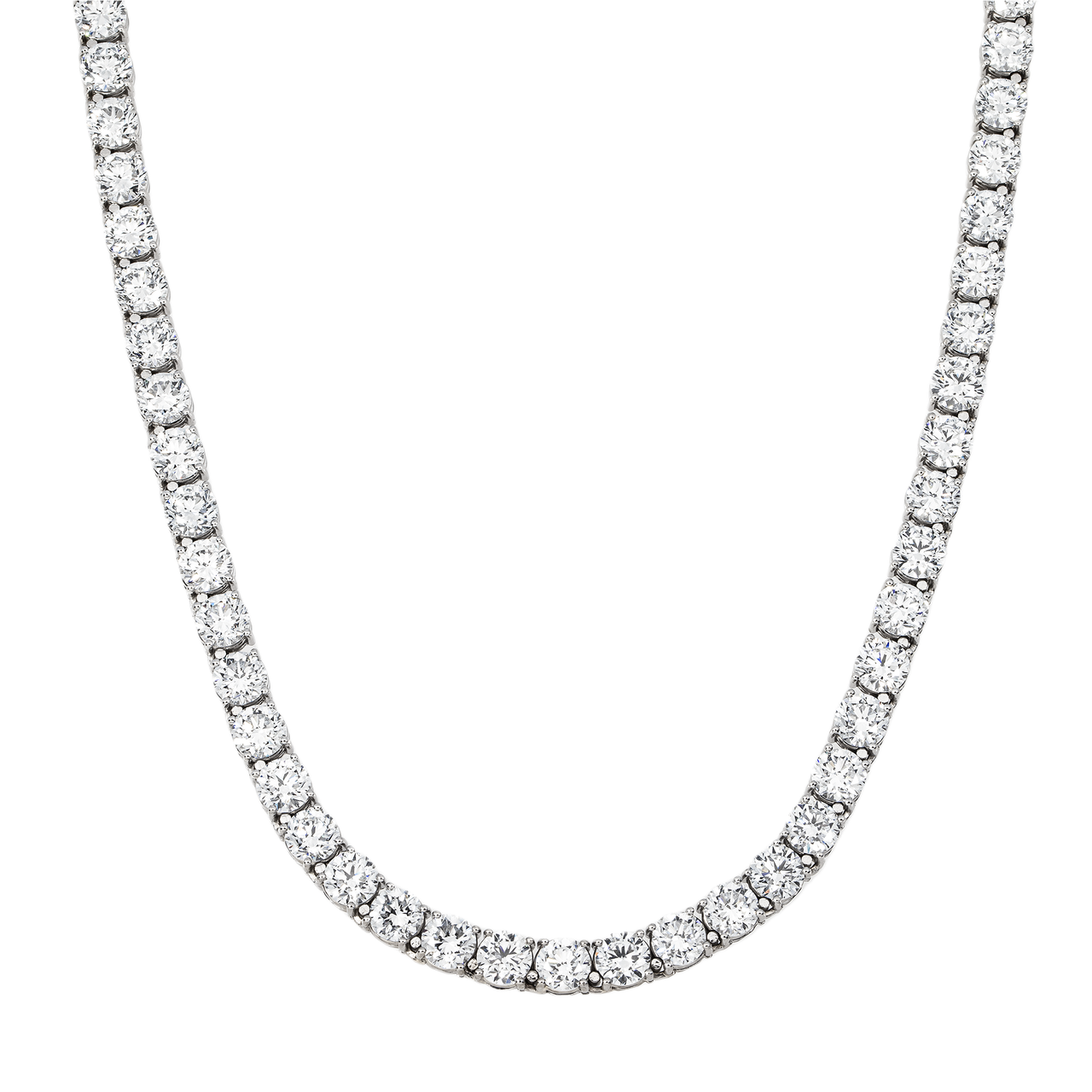 10K Gold LAB Diamond Graduated Tennis Chain 80.66 CTW