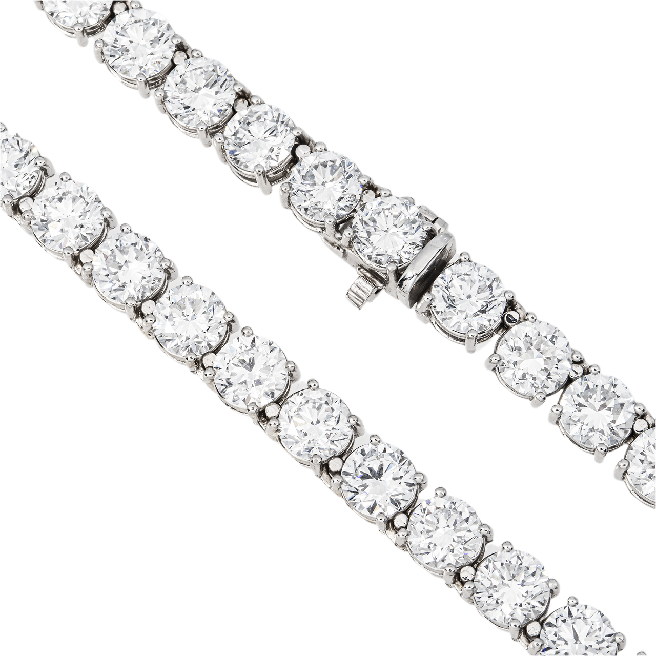 10K Gold LAB Diamond Graduated Tennis Chain 80.66 CTW