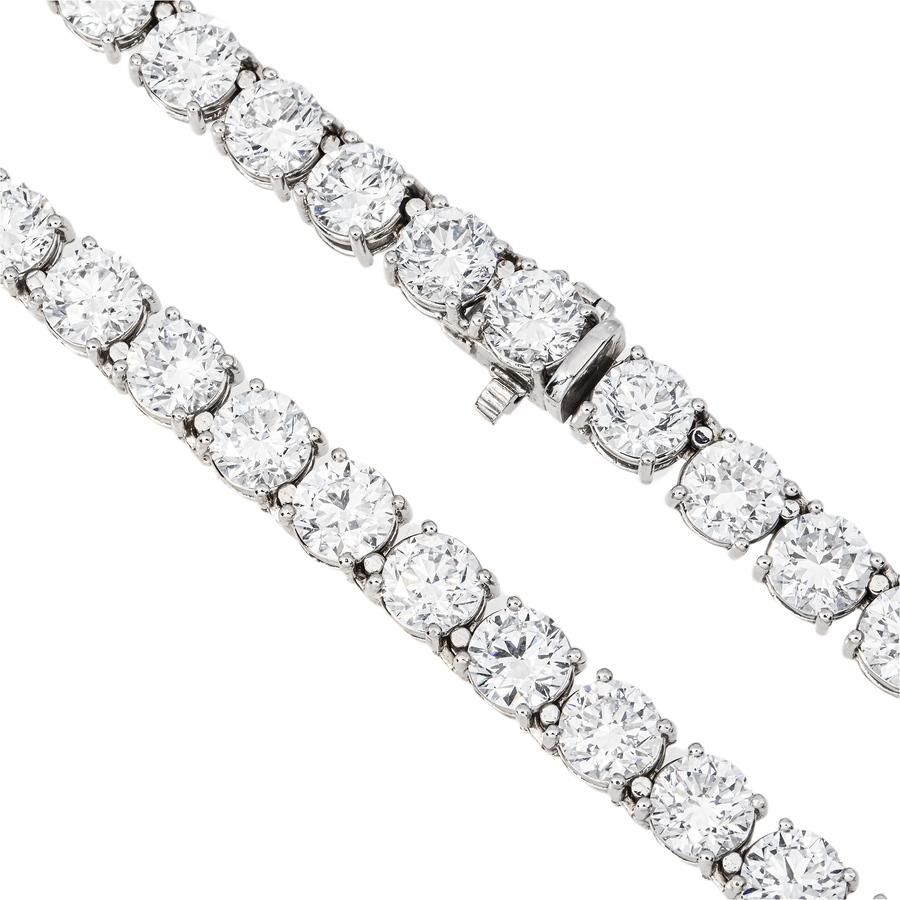 10K Gold LAB Diamond Graduated Tennis Chain 80.66 CTW
