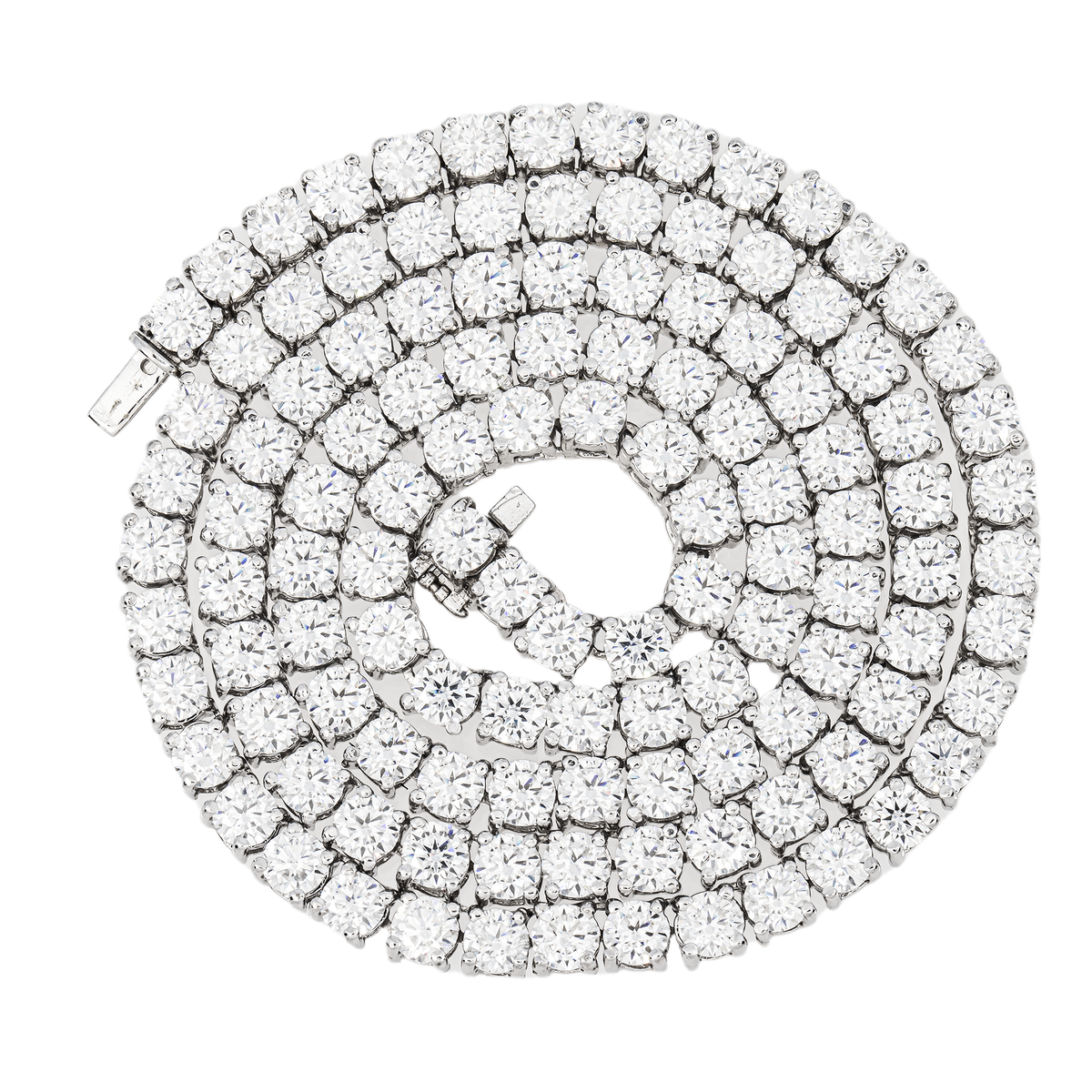 10K White Gold Diamond Graduated Tennis Chain 47.96 | Avianne & Co