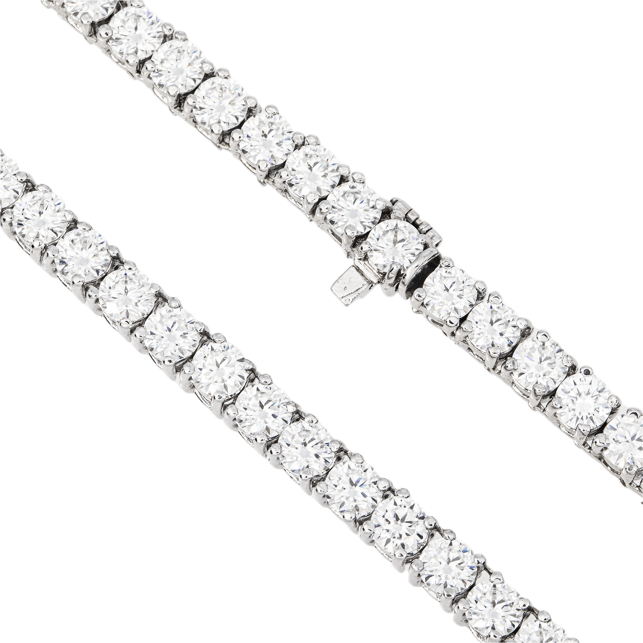 10K White Gold Lab Diamond Graduated Tennis Chain 47.96 CTW
