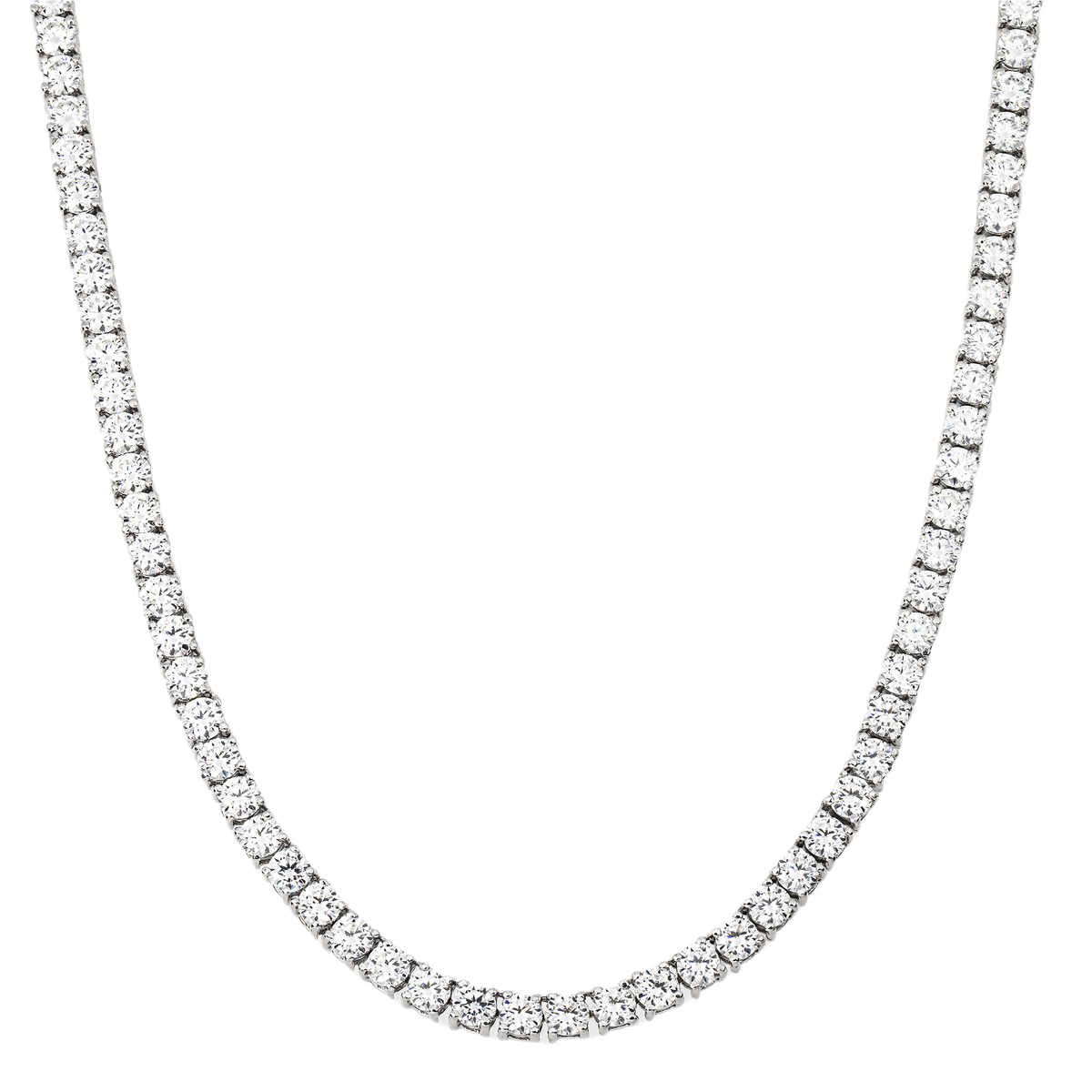 10K White Gold Diamond Graduated Tennis Chain 47.96 | Avianne & Co