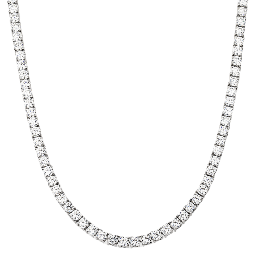 10K White Gold Lab Diamond Graduated Tennis Chain 47.96 CTW