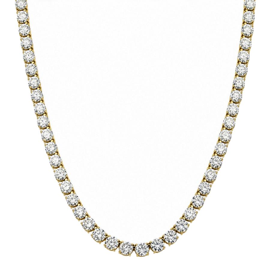 10K Yellow Gold Lab Diamond Graduated Tennis Chain 83.15 CTW