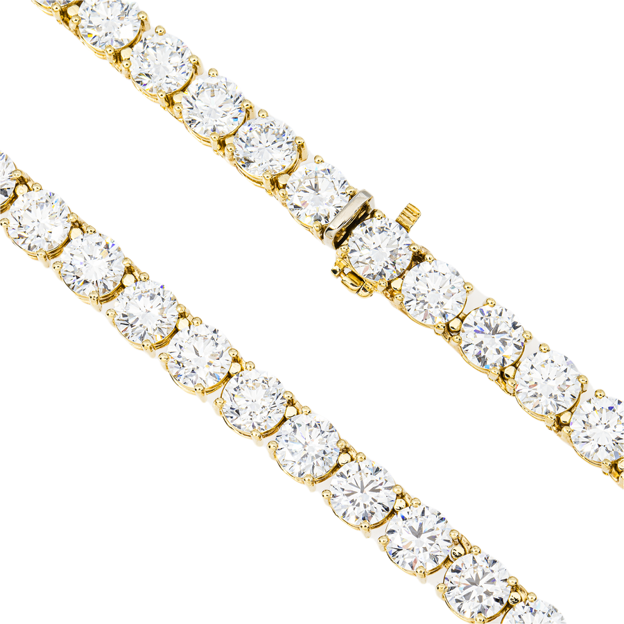 10K Yellow Gold Lab Diamond Graduated Tennis Chain 83.15 CTW