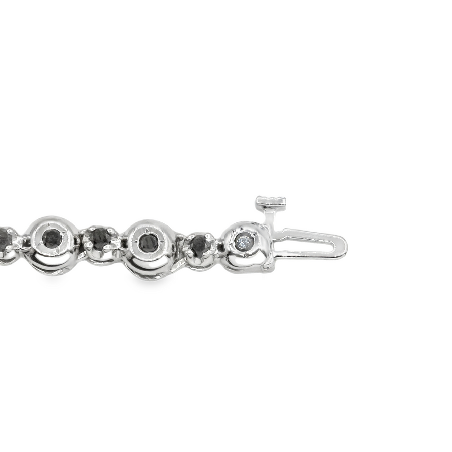 14k White Gold Black Diamond Tennis Chain 5.01 ctw
