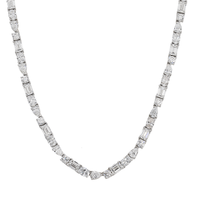 Thumbnail for White Gold / 22 inches – 42 grams – 55 CTW Mixed Cut Diamond Tennis Chain – 55 CTW CVD (Emerald & Pear Cut)