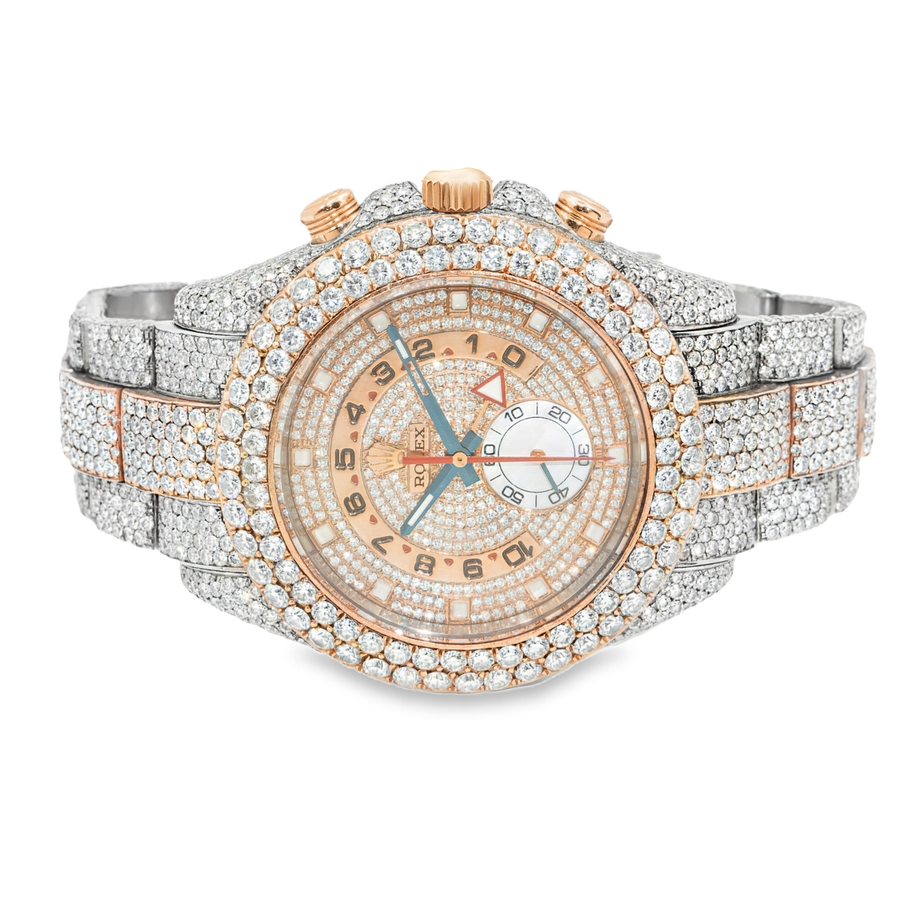 Diamond Yachtmaster Two Toned Rose Gold and Stainless Steel 24.91 ctw