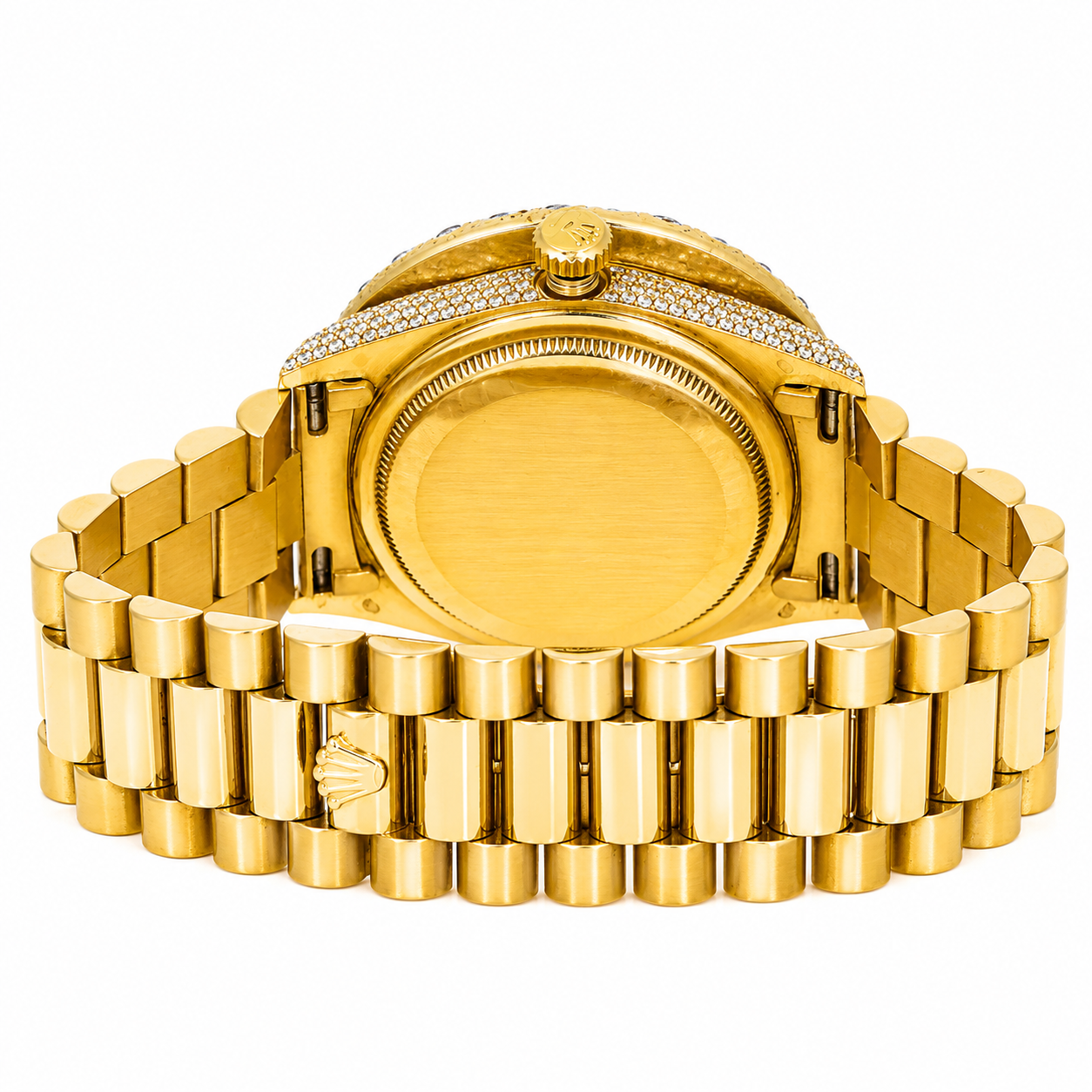 Rolex Day-Date Yellow Gold Fully Iced Out Diamond Pavé Dial President Bracelet