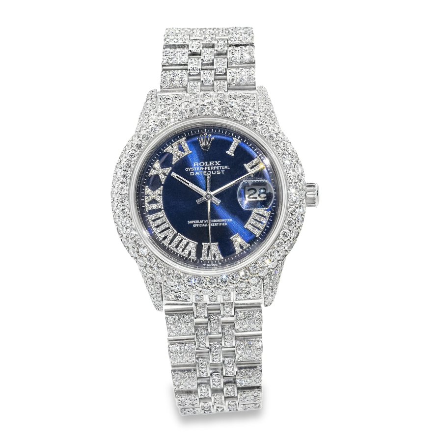 Stainless steel Rolex Datejust 36mm Jubilee Roman Numeral 13.54 ctw