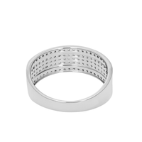 Thumbnail for 10K White Solid Gold Mens Diamond Wedding Band 0.38 Ctw