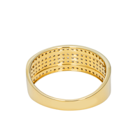 Thumbnail for 10K Yellow Solid Gold Mens Diamond Wedding Ring Band 0.38 Ctw